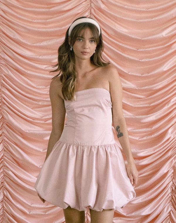 motel rocks Krayofa Puffball Mini Dress in Baby Pink