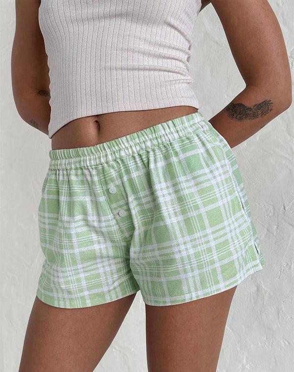 Motel Rocks Laboxe Boxer Shorts In Table Cloth Neo Mint