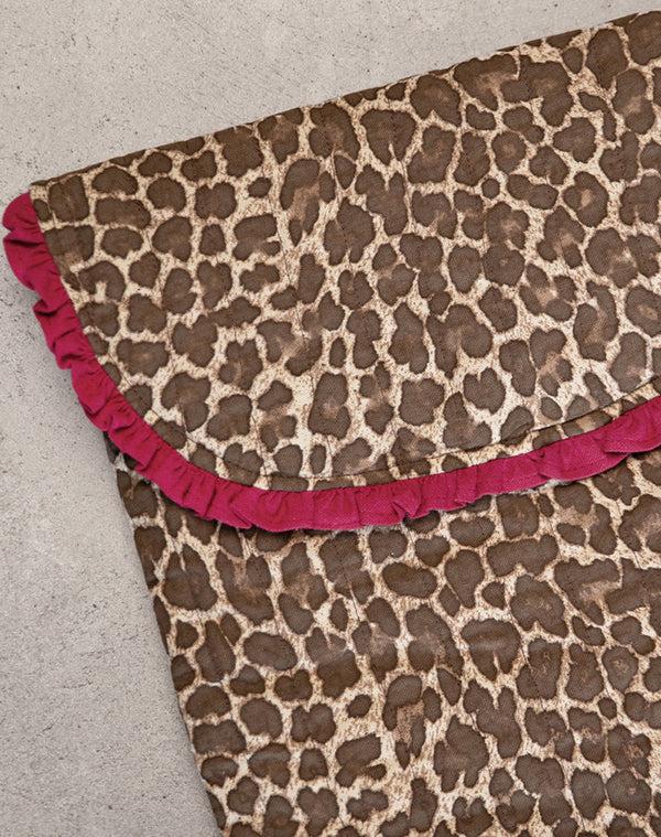 Motel Rocks Laptop Bag In Leopard Print With Red Frill