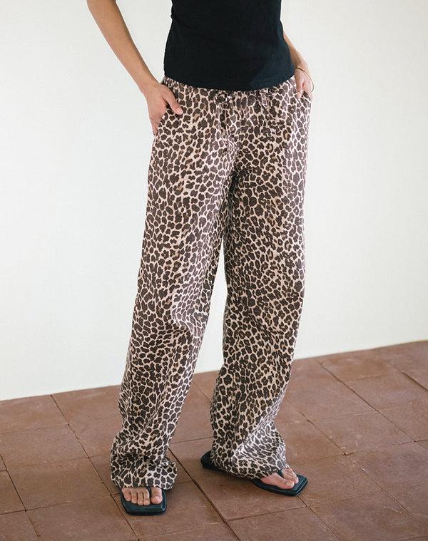 motel rocks Lirura Trousers in Rar Leopard Sandstorm