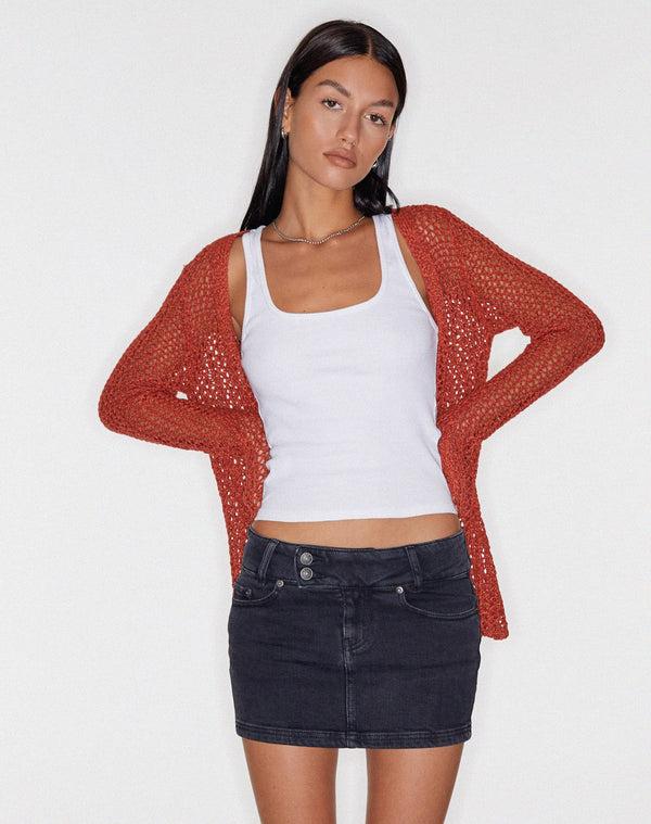 motel rocks Low Rise Mini Skirt in Denim Black Wash