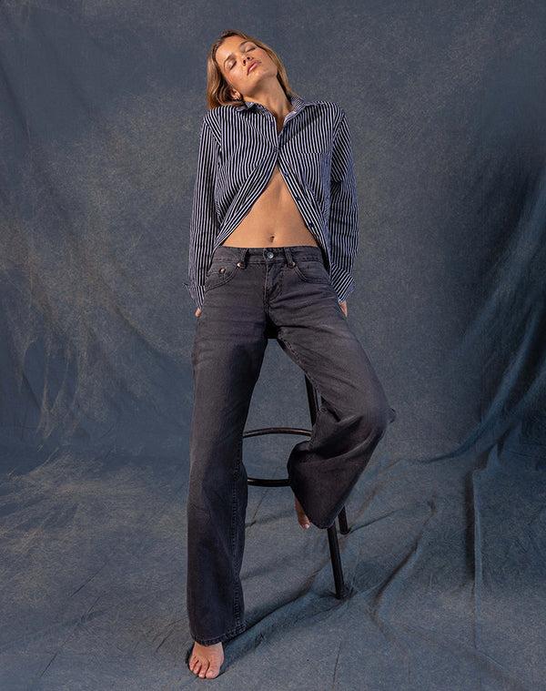 Motel Rocks Low Rise Parallel Jeans In Vintage Black