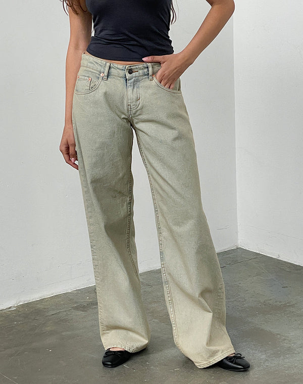 motel rocks Low Rise Roomy Jeans in Desert Sand Wash