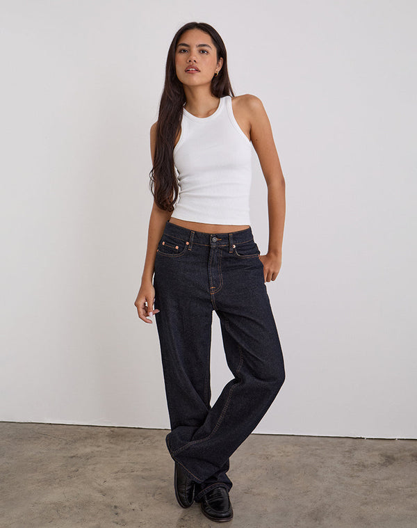 motel rocks Low Slung Slim Parallel Jeans in Indigo