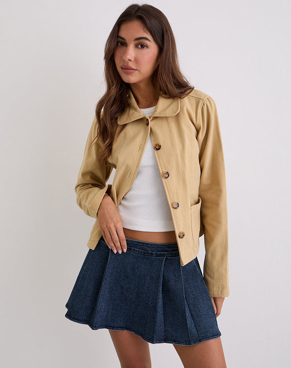 Motel Rocks Lupi Micro Skirt In Chambray Vintage Blue