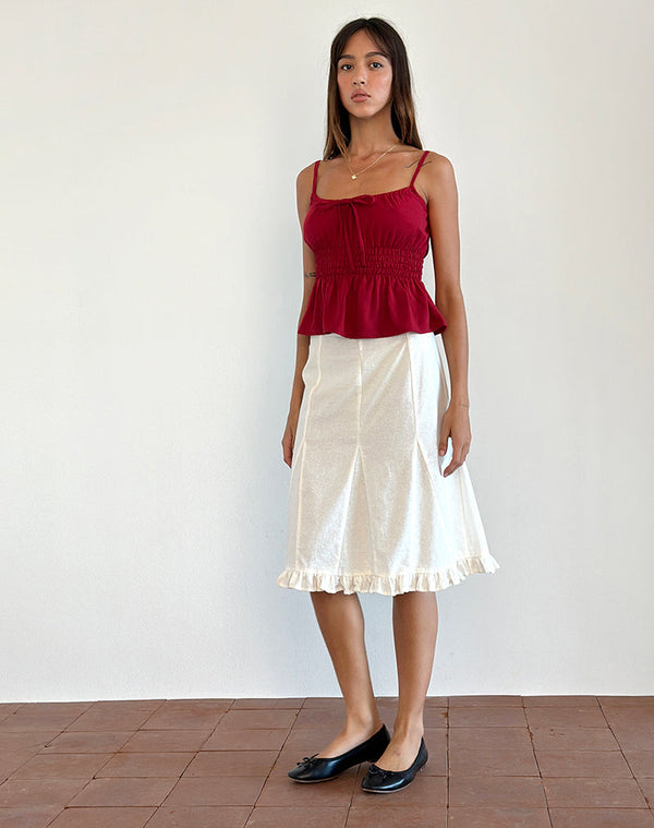 Motel Rocks Lyncia Tie Front Cami Top In Adrenaline Red
