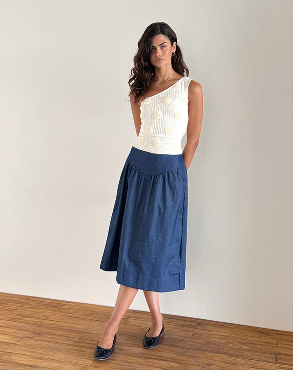 Motel Rocks Moira One Shoulder Top In Textured Rose Ivory