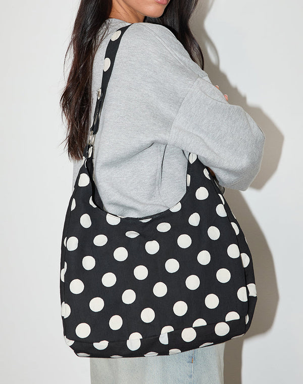 Motel Rocks Aimi Bag In Large Polka Black