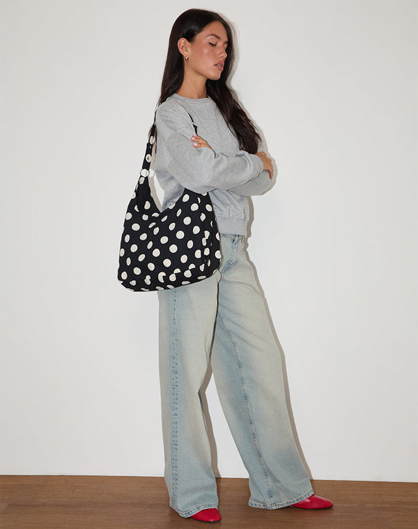 motel rocks Aimi Bag in Large Polka Black