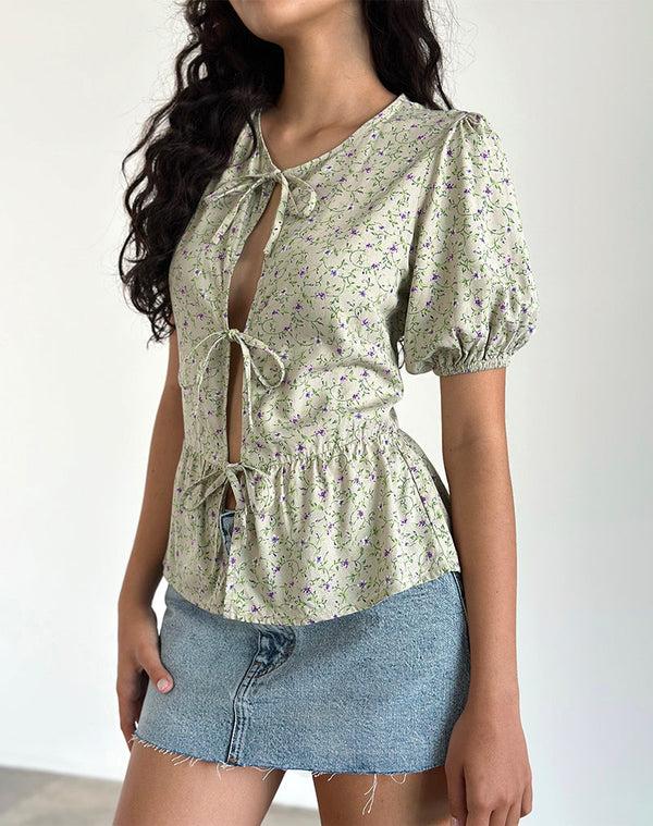 Motel Rocks Ajasi Blouse In Parma Violet
