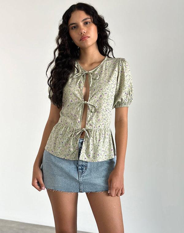 motel rocks Ajasi Blouse in Parma Violet