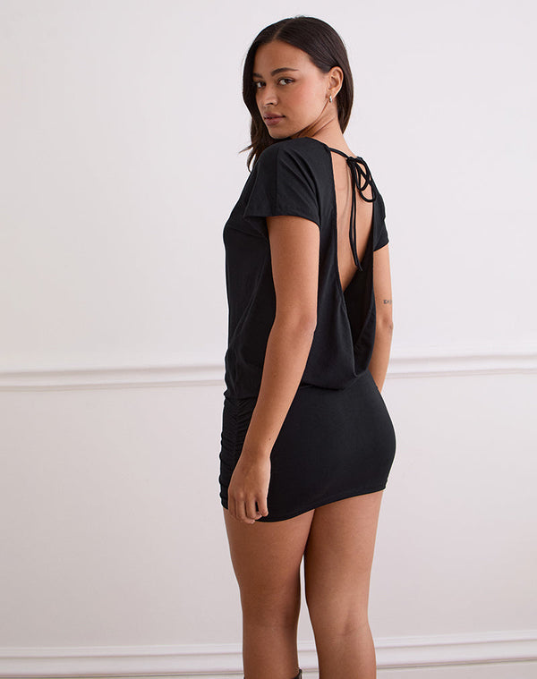 Motel Rocks Amelina Backless Mini Dress In Black