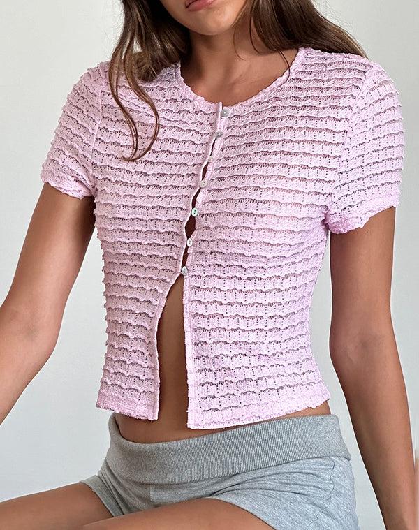 motel rocks Anara Top in Crinkle Pink