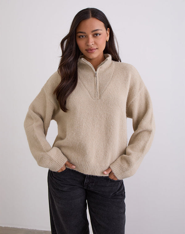 Motel Rocks Atine Jumper In Oatmeal