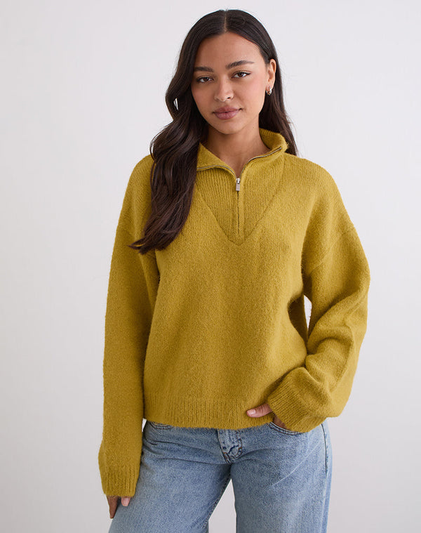 Motel Rocks Atine Jumper In Ochre Mustard
