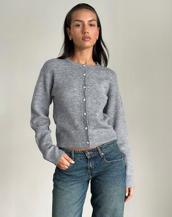 Motel Rocks Aura Cardigan In Dusty Grey