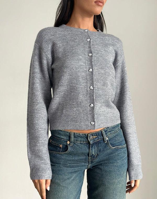 Motel Rocks Aura Cardigan In Dusty Grey