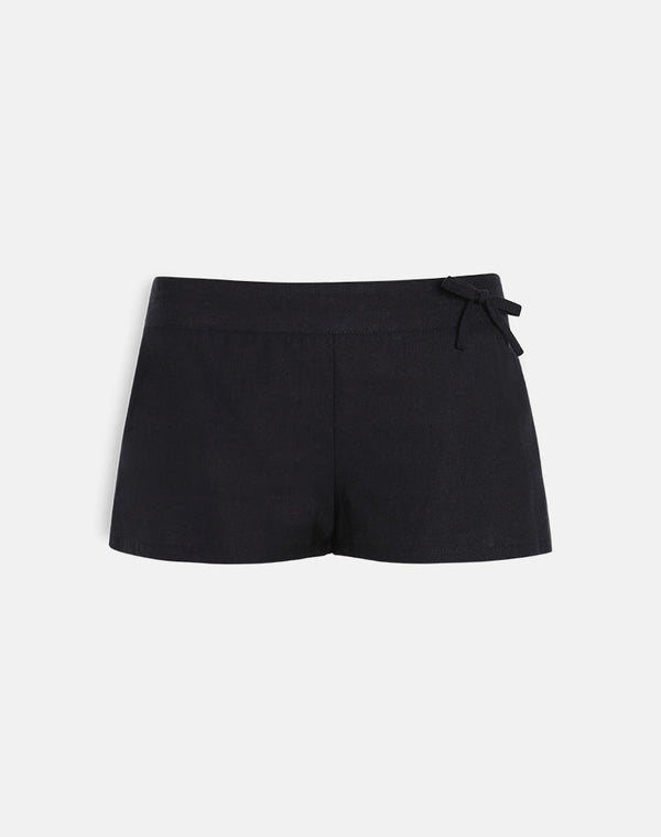 Motel Rocks Blazy Tie Shorts In Black