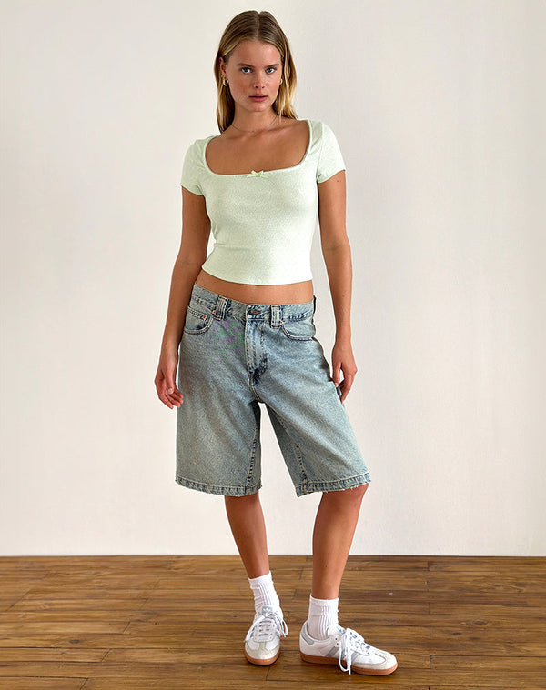 Motel Rocks Bovillo Cap Sleeve Top In Soft Mint