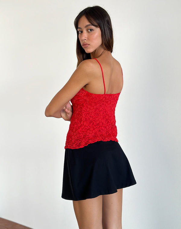 Motel Rocks Briony Top In Lace Red