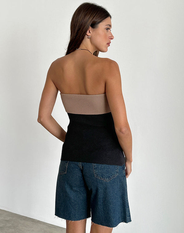 Motel Rocks Brylee Tube Top In Knit Black