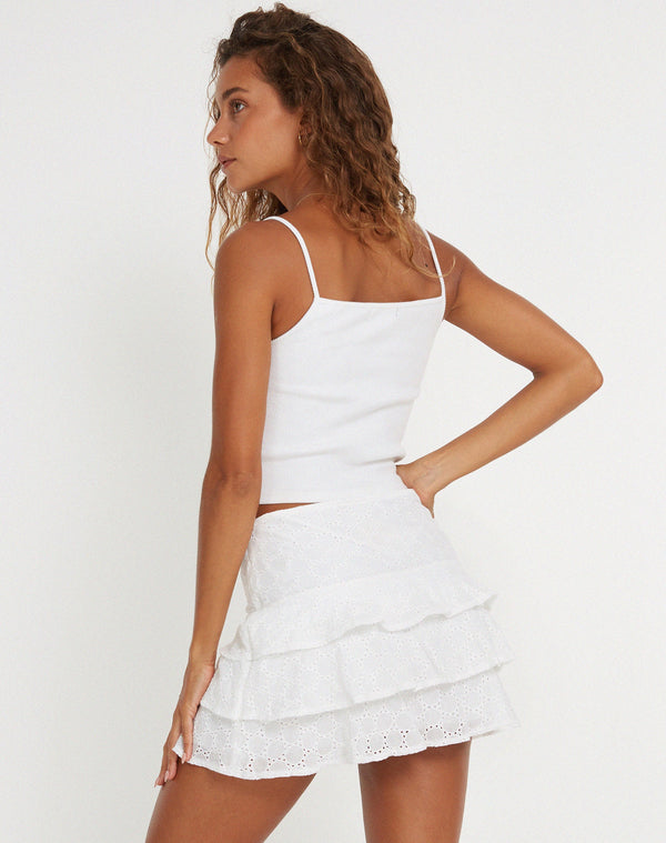 Motel Rocks Camigo Mini Skirt In White