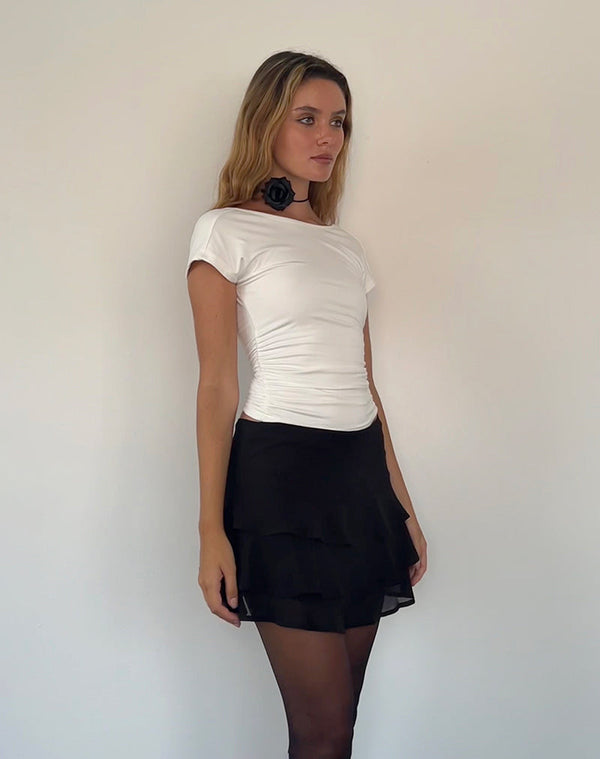 Motel Rocks Camigo Ruffle Mini Skirt In Black