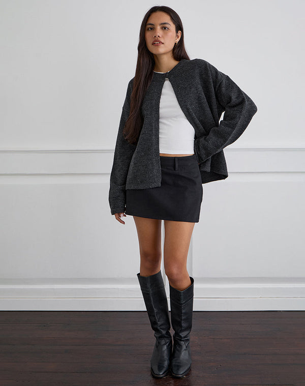 Motel Rocks Carlin Mini Skirt In Twill Black