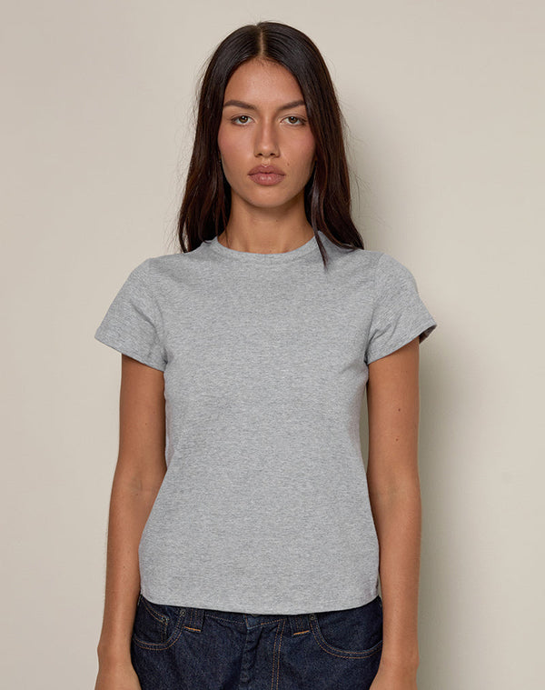 Motel Rocks Clio Baggy Tee In Grey Marl