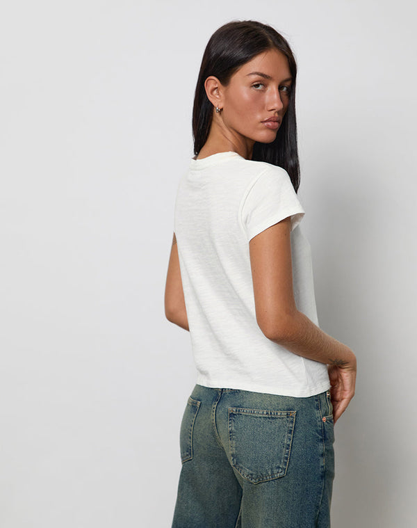Motel Rocks Clio Baggy Tee In Ivory