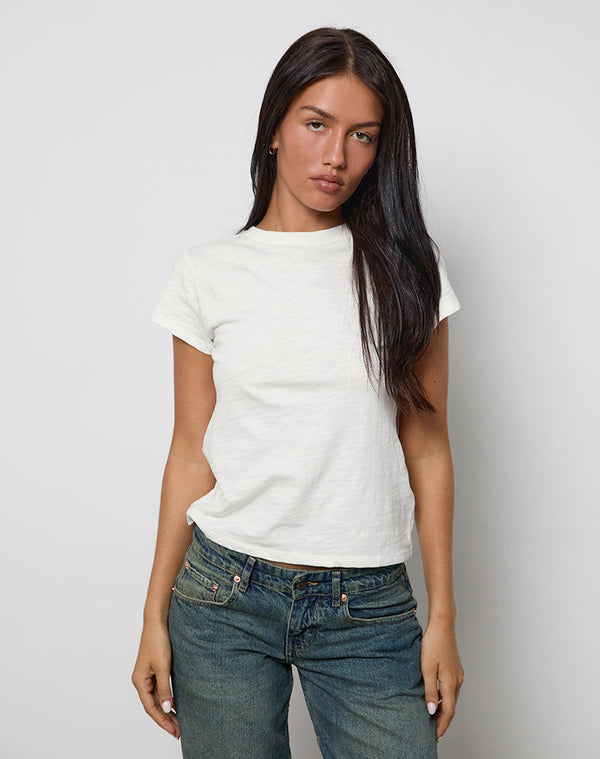 motel rocks Clio Baggy Tee in Ivory