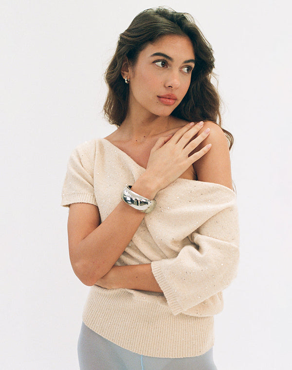 Motel Rocks Darusa Top In Dispersed Sequin Gold