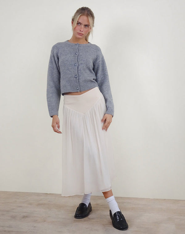 Motel Rocks Derika V Waist Maxi Skirt In Cream