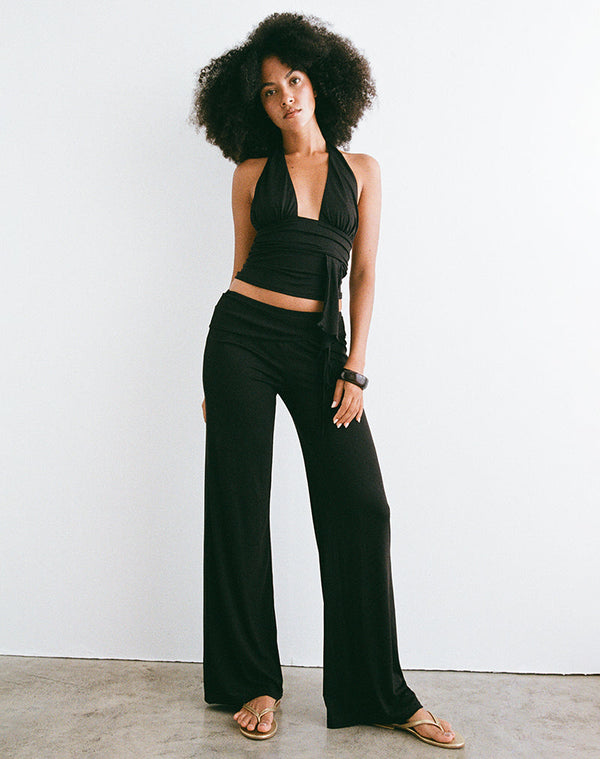 Motel Rocks Donata Trouser In Black With Belt