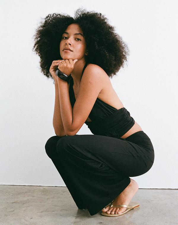 Motel Rocks Donata Trouser In Black With Belt