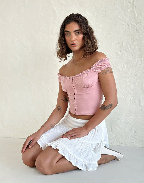 Motel Rocks Dovica Corset Top In Pink Lady