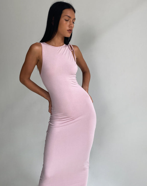 Motel Rocks Elinor Maxi Dress In Slinky Baby Pink