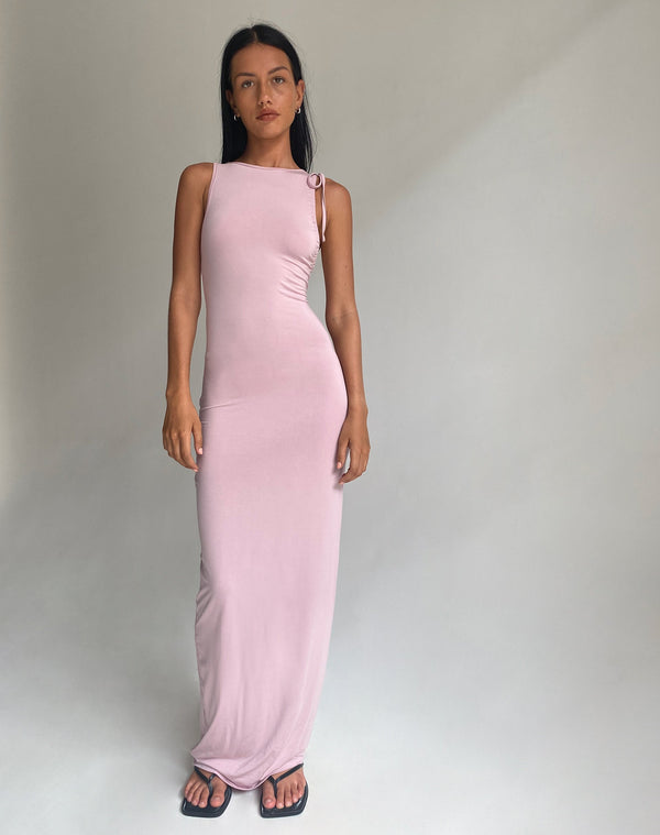 motel rocks Elinor Maxi Dress in Slinky Baby Pink