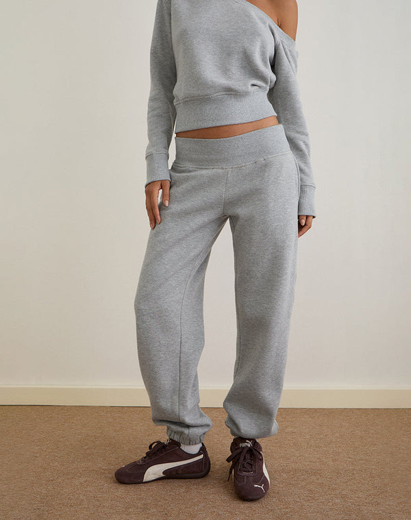 motel rocks Epsie Oversized Jogger in Grey Marl