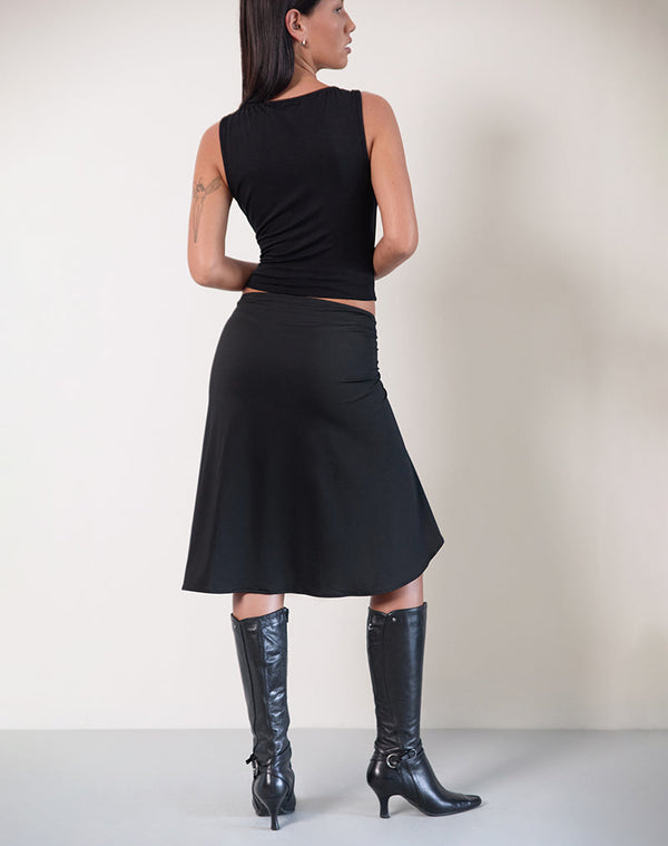 Motel Rocks Esmeray Midi Skirt In Black
