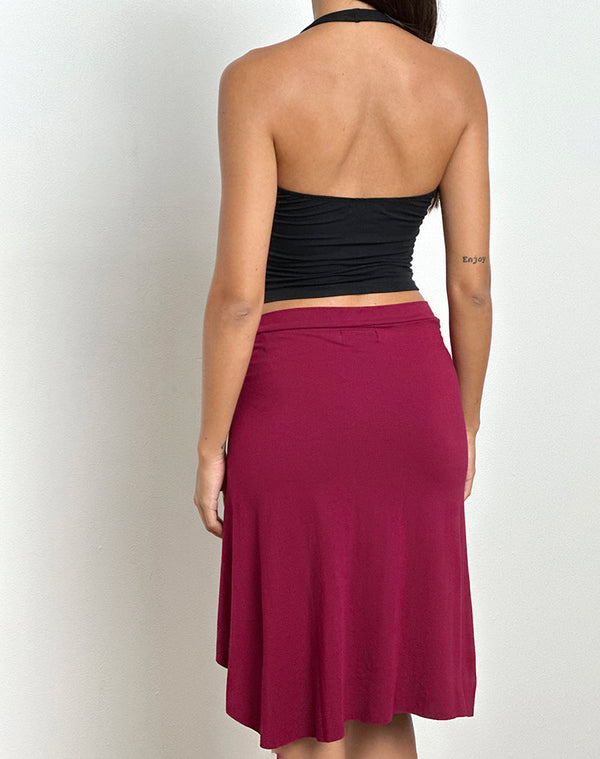 Motel Rocks Esmeray Midi Skirt In Burgundy