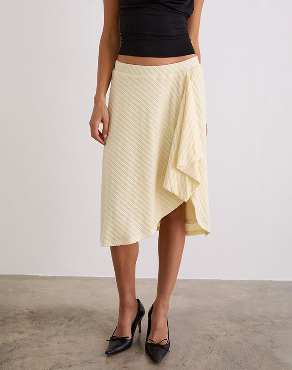 Motel Rocks Esmeray Midi Skirt In Knit Buttercream