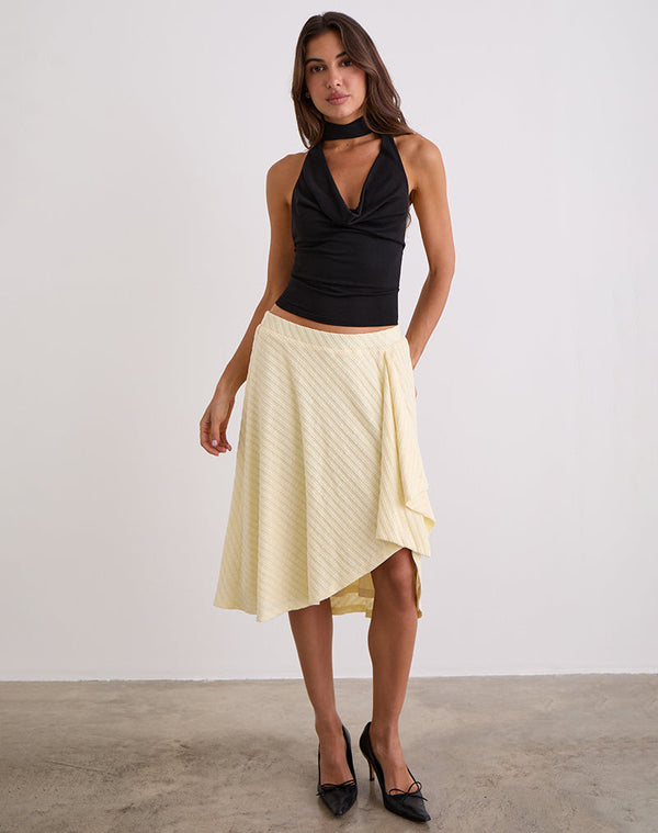 motel rocks Esmeray Midi Skirt in Knit Buttercream