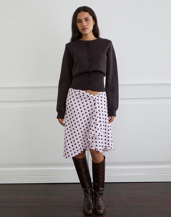 Motel Rocks Esmeray Midi Skirt In Retro Polka Dot