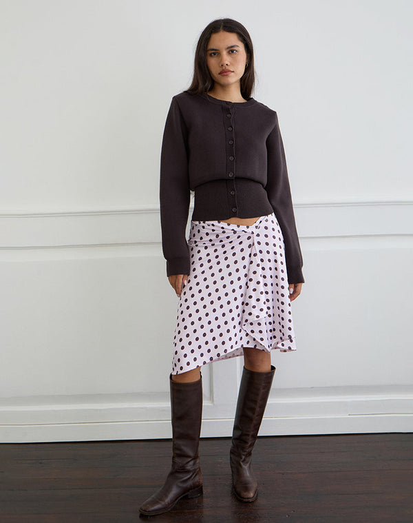 Motel Rocks Esmeray Midi Skirt In Retro Polka Dot