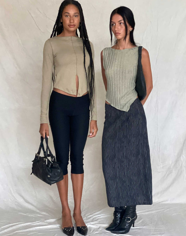 Motel Rocks Etta Knitted Vest Top In Sage