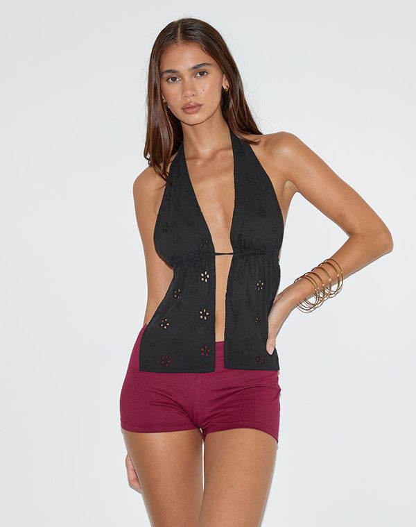 Motel Rocks Eunia Short In Burgundy