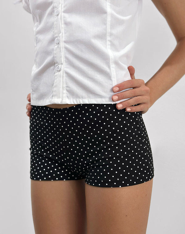 motel rocks Eunia Short in Micro Polka Black