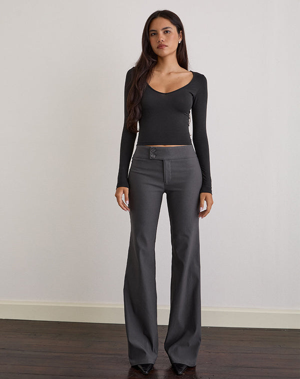 Motel Rocks Falita Trouser In Tailoring Charcoal