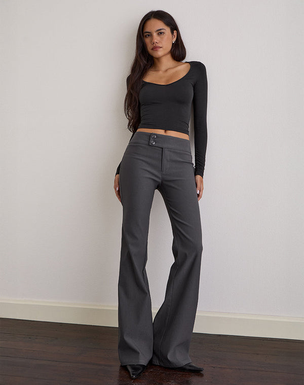 motel rocks Falita Trouser in Tailoring Charcoal